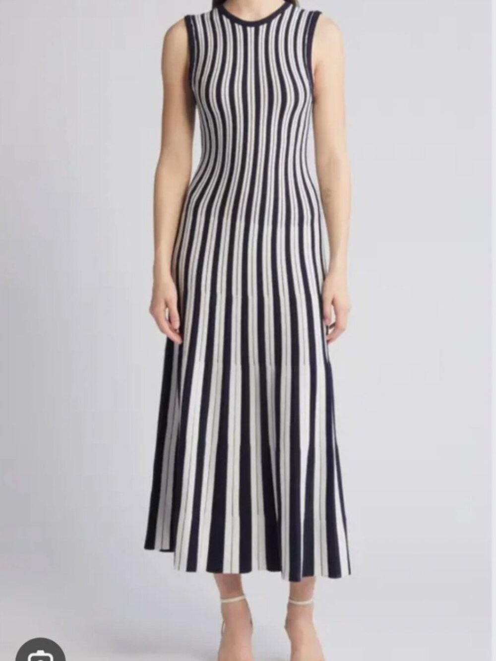 Zoe and Claire Striped Knit Midi Dress